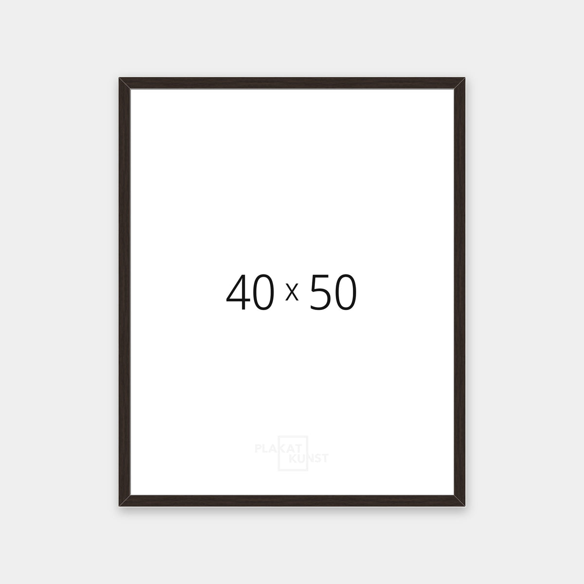 Mørk røget eg træramme med smal 15 mm front i 40×50 cm