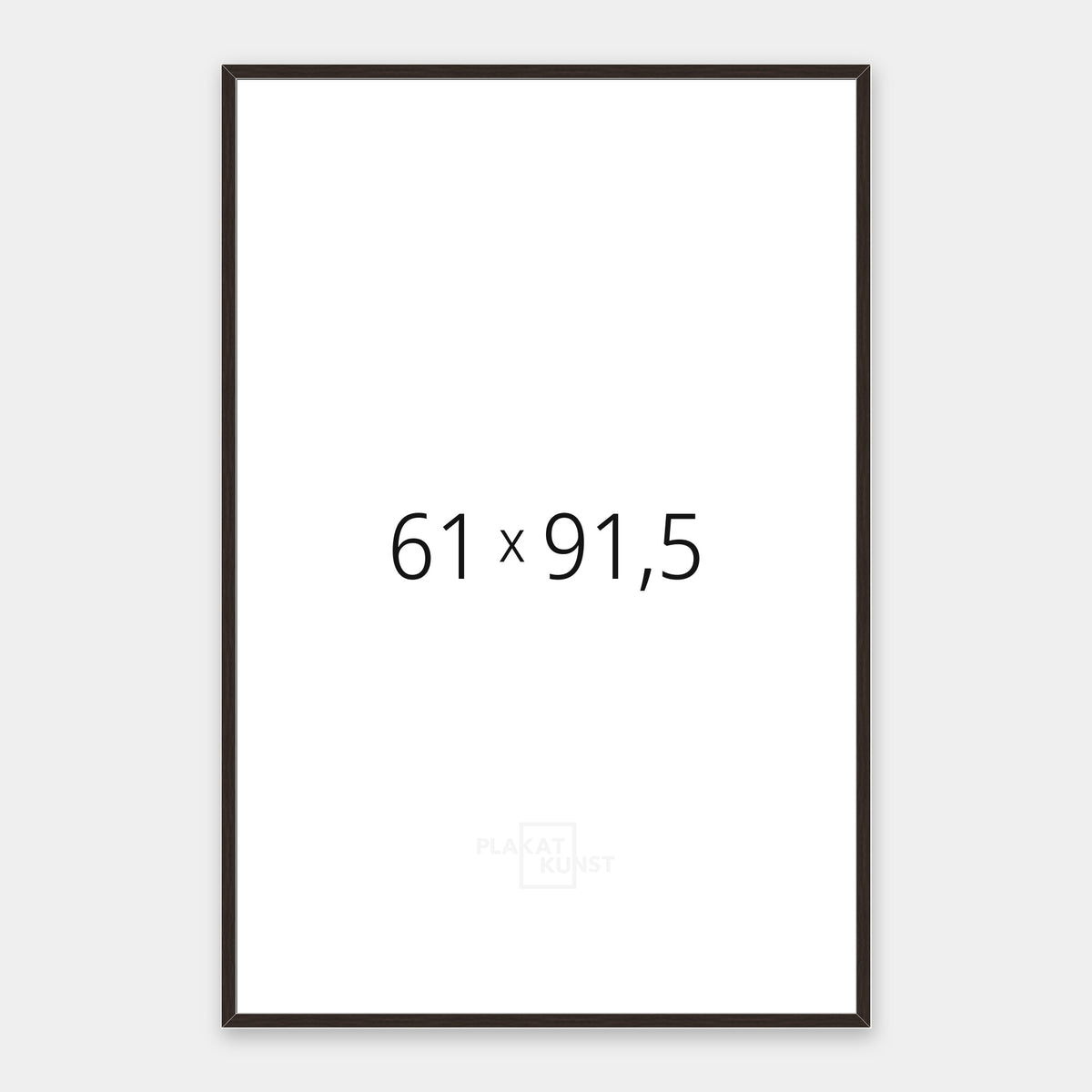 Mørk røget eg træramme med smal 15 mm front i 61×91,5 cm