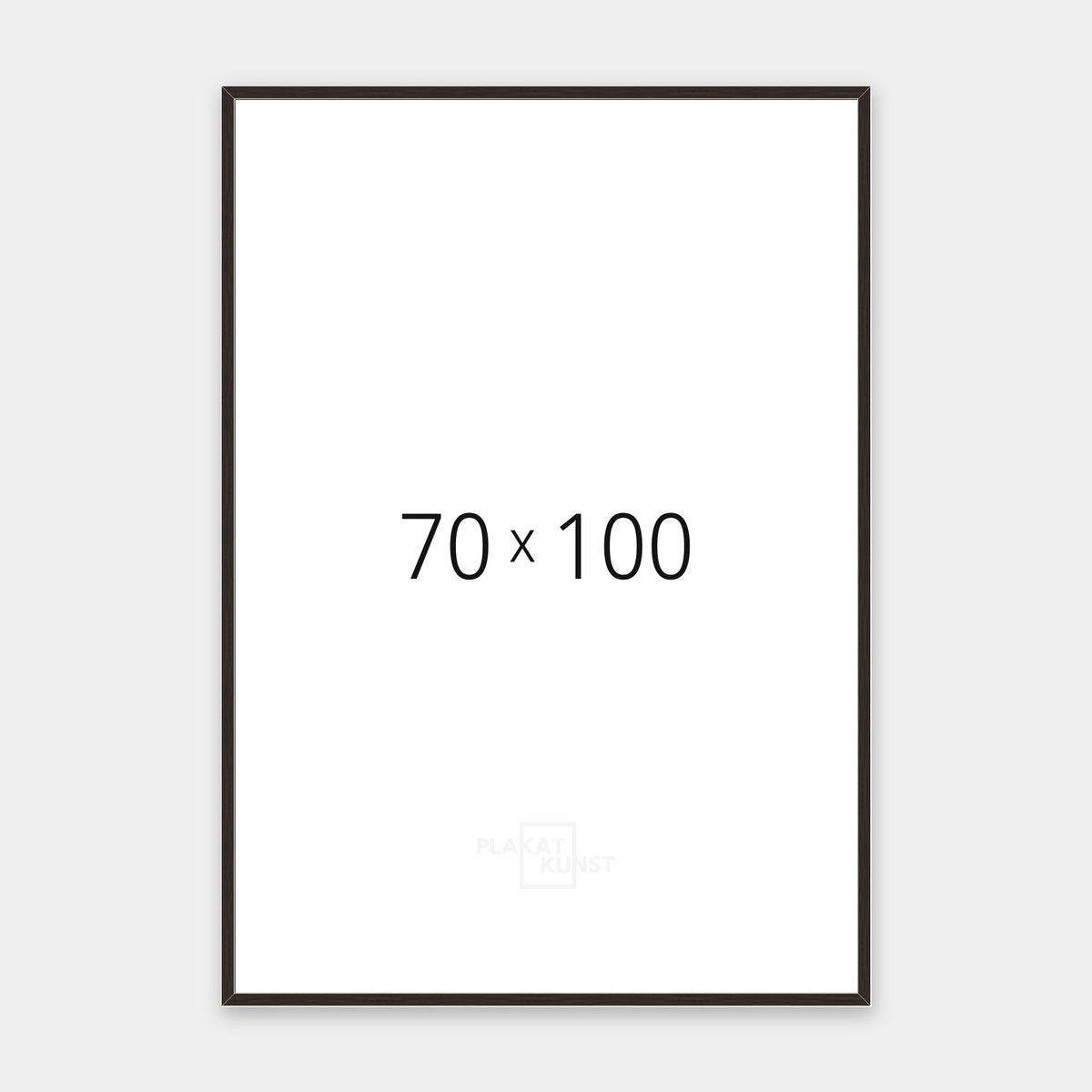 Mørk røget eg træramme med smal 15 mm front i 70×100 cm