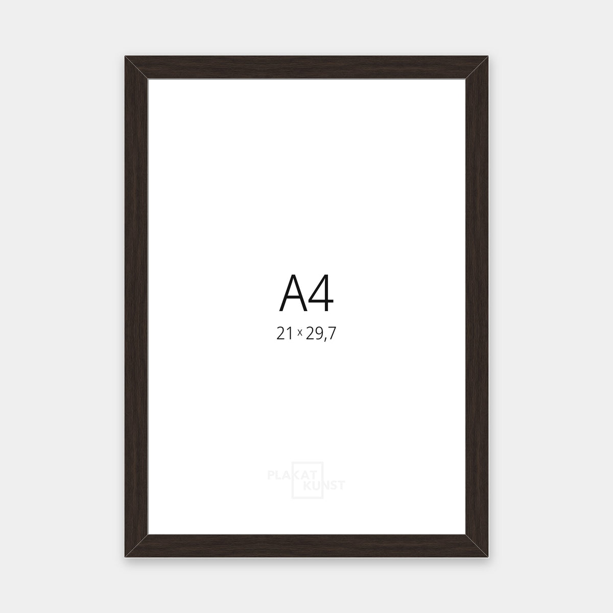 Mørk røget eg træramme med smal 15 mm front i A4 (21×29,7 cm)
