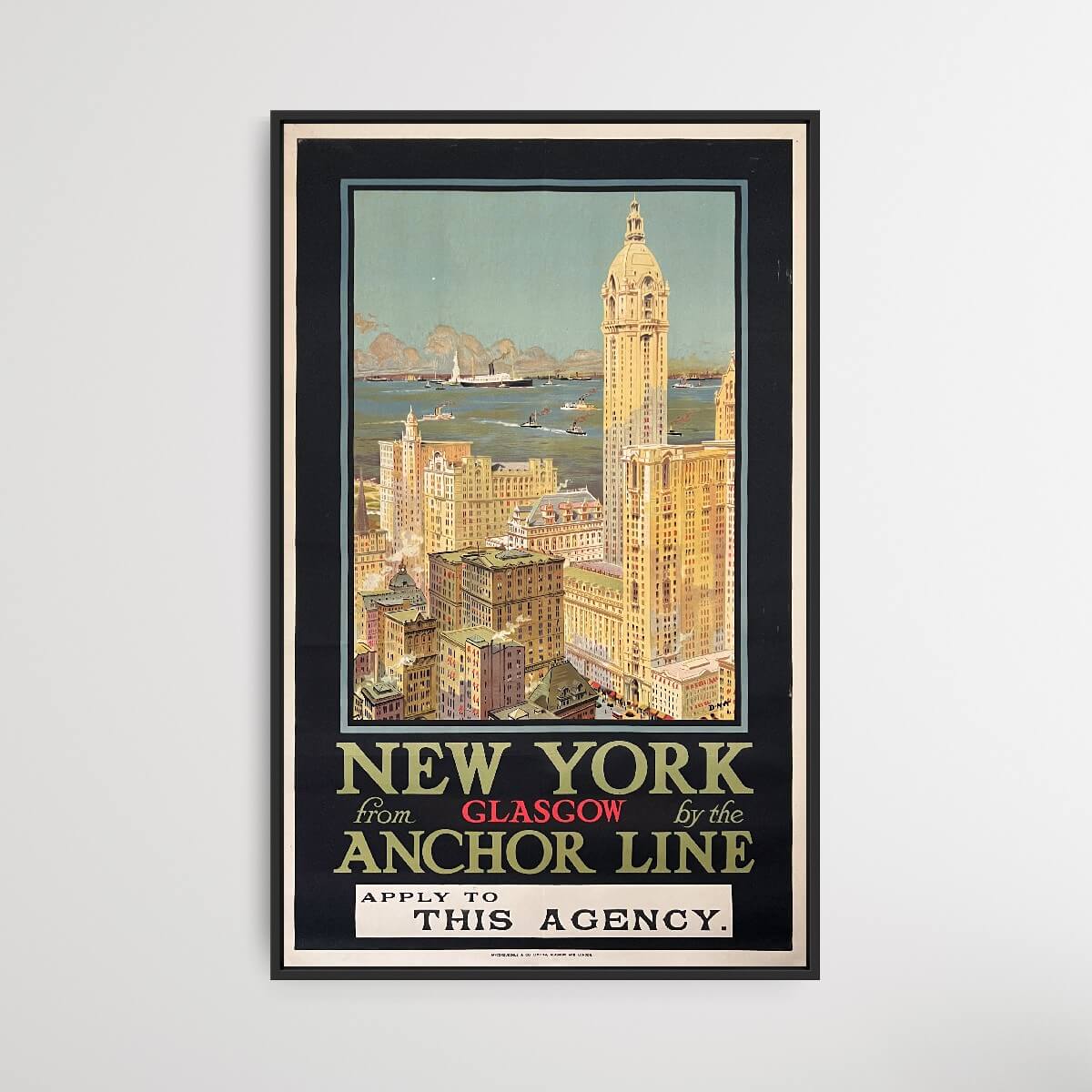 New York fra Glasgow med Anchor Line