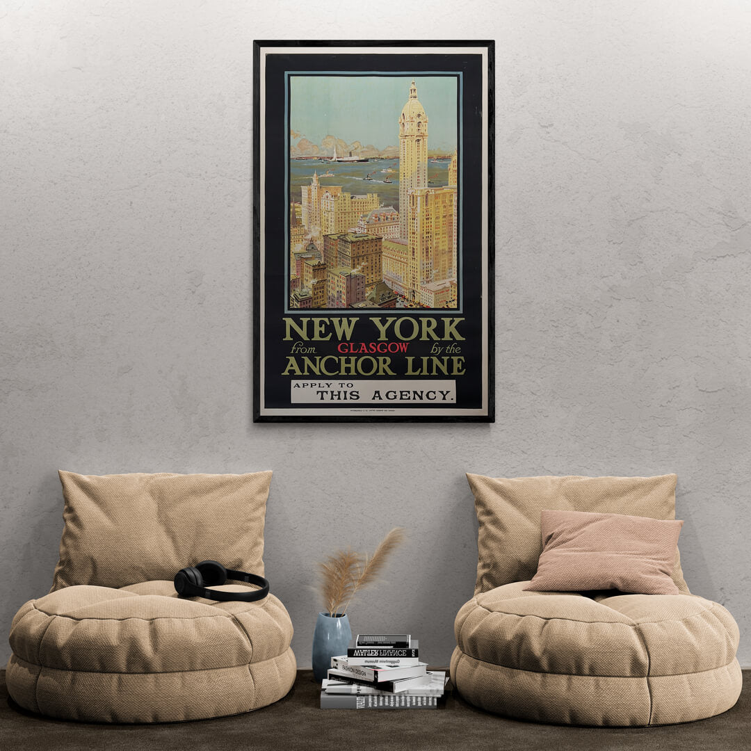New York fra Glasgow med Anchor Line