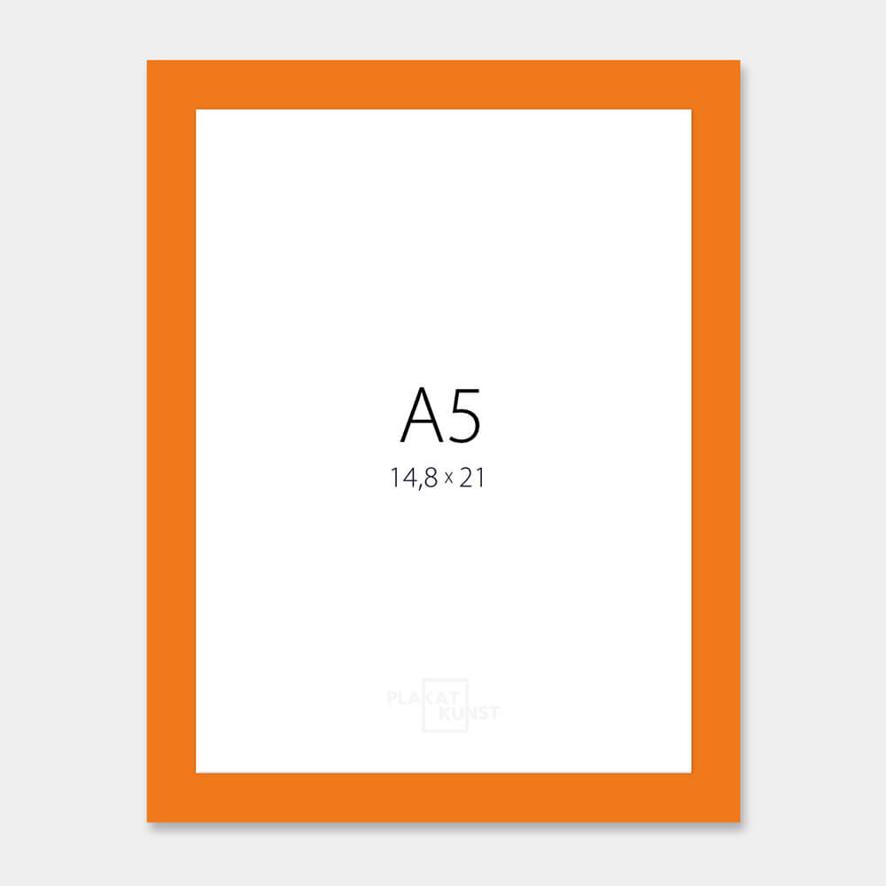 Orange blank træramme – Smal (14 mm) – A5 (15x21 cm)
