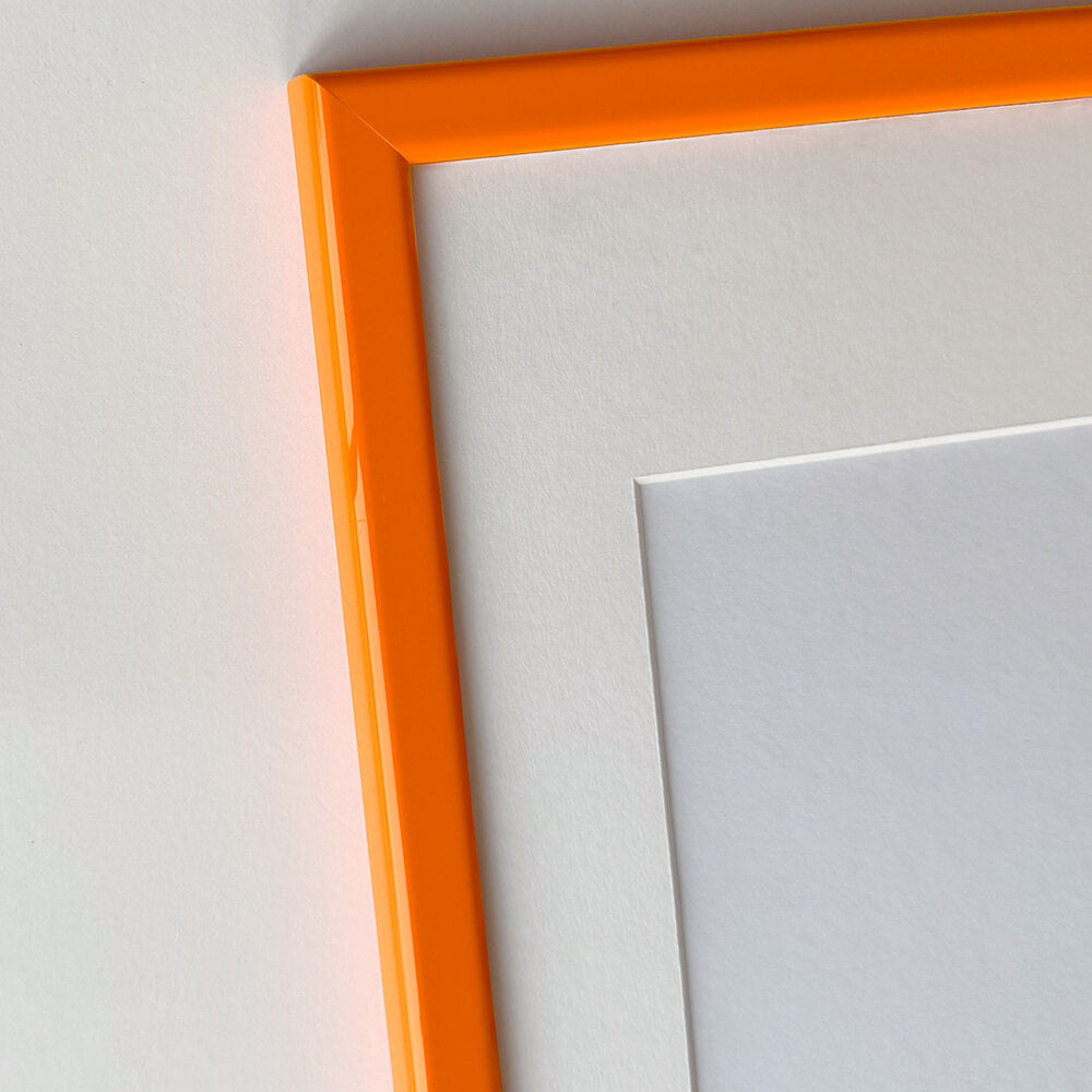 Orange blank træramme – Smal (13 mm) – A2 (42x59,4 cm)-PlakatKunst