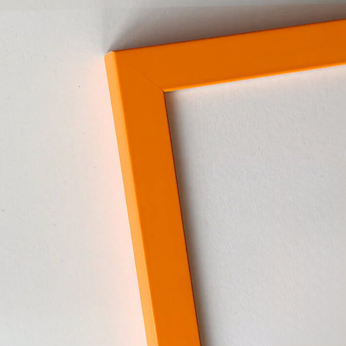 Orange mat træramme - Smal (15 mm) - Specialmål
