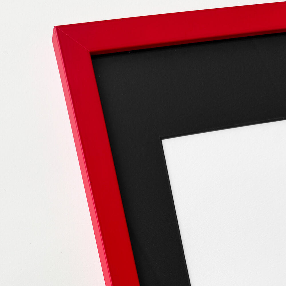 Rød mat træramme – Smal (15 mm) – 50x60 cm