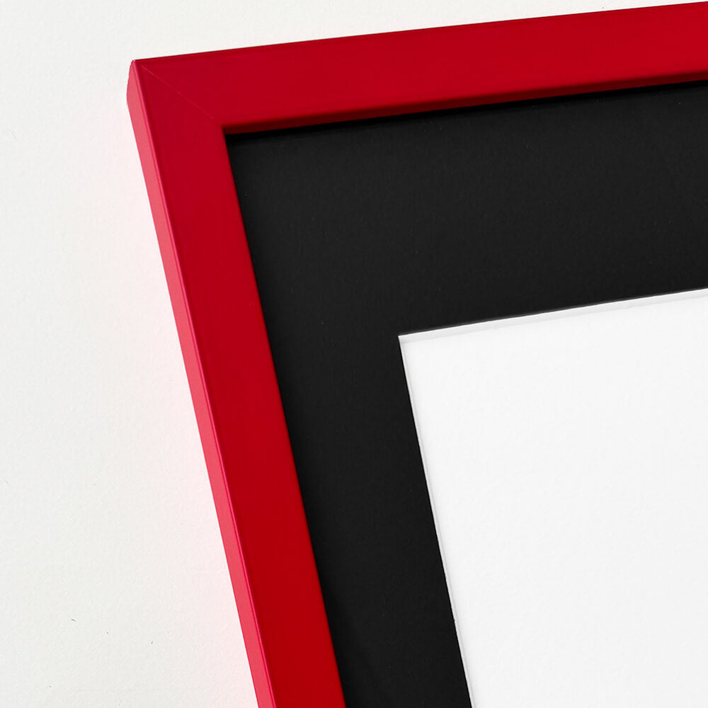 Rød mat træramme – Smal (15 mm) – 50x60 cm