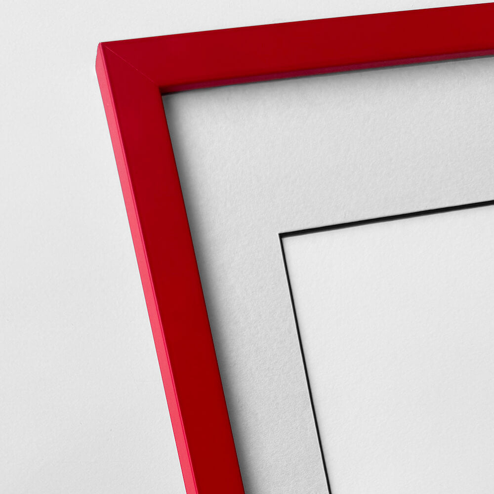 Rød mat træramme – Smal (15 mm) – 50x60 cm