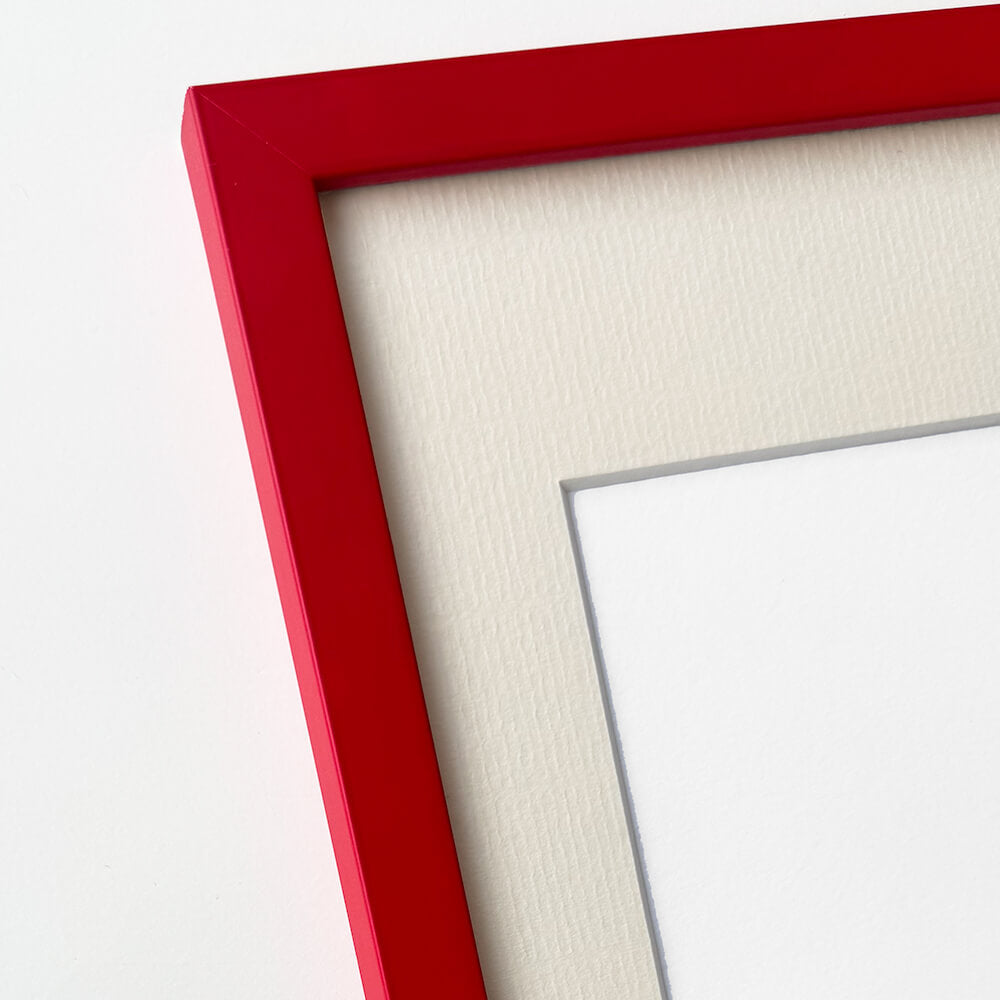 Rød mat træramme – Smal (15 mm) – 50x60 cm