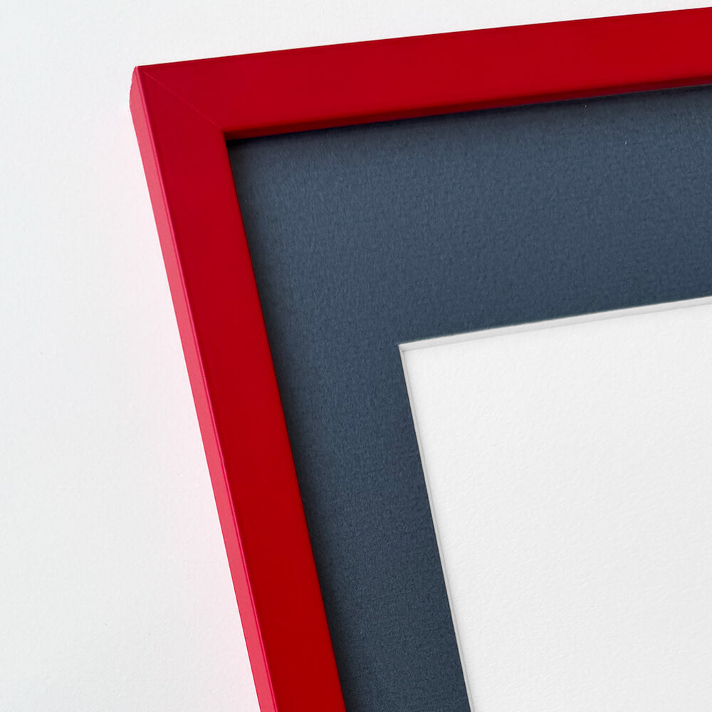 Rød mat træramme – Smal (15 mm) – 50x60 cm