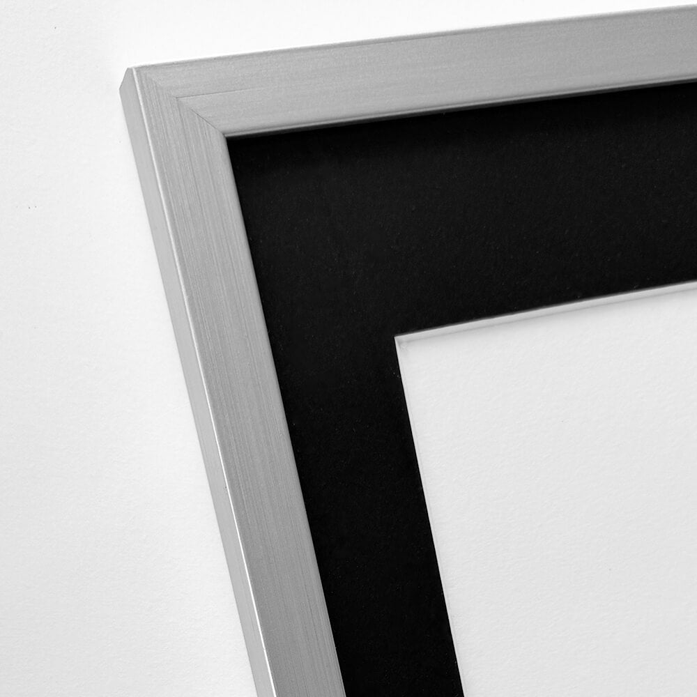 Sølv træramme – Smal (15 mm) – 50x60 cm