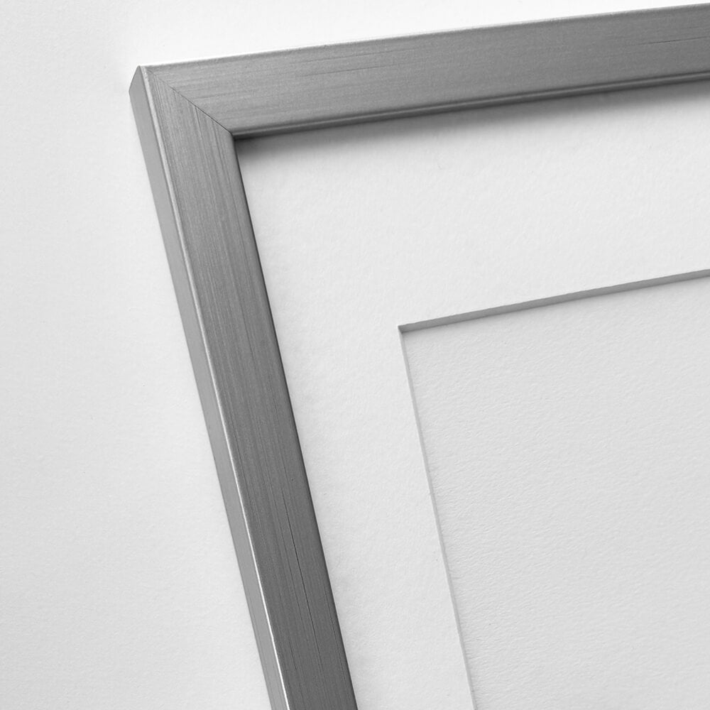 Sølv træramme – Smal (15 mm) – 50x60 cm
