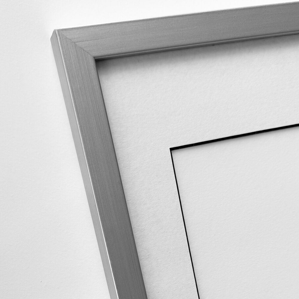 Sølv træramme – Smal (15 mm) – 50x60 cm