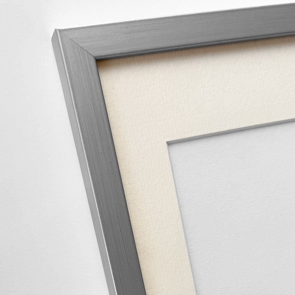 Sølv træramme – Smal (15 mm) – 50x60 cm