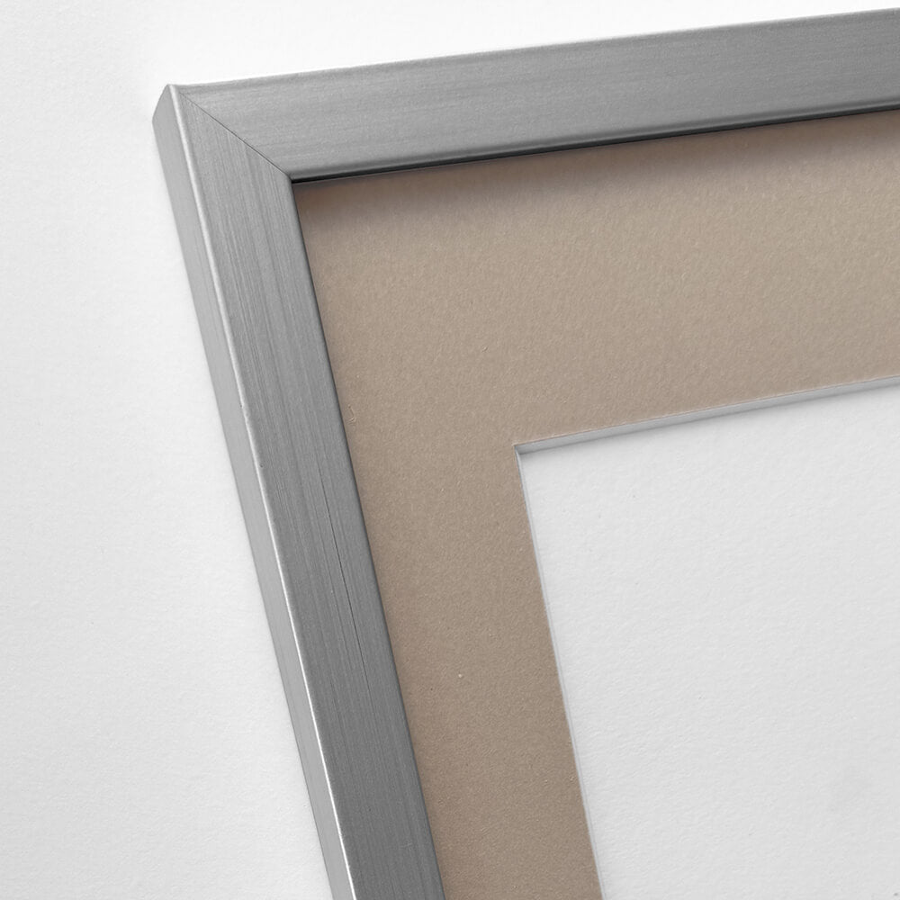 Sølv træramme – Smal (15 mm) – 50x60 cm