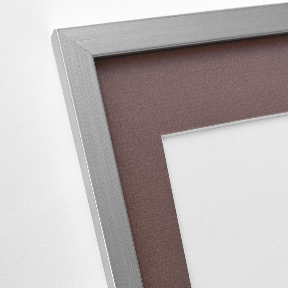 Sølv træramme – Smal (15 mm) – 50x60 cm