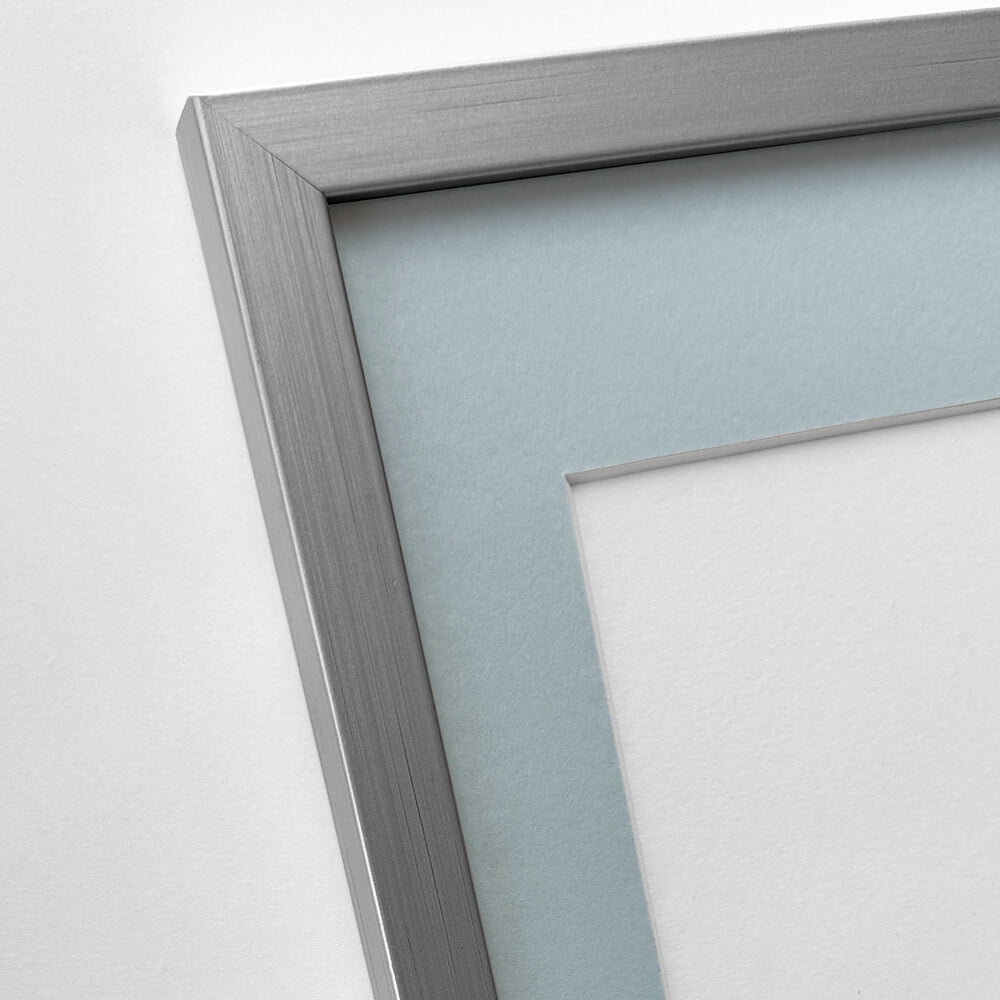 Sølv træramme – Smal (15 mm) – 50x60 cm