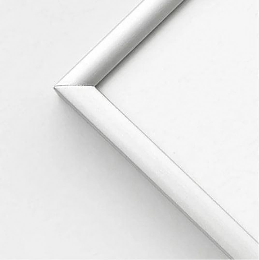 Sølv mat premium aluramme - Smal (6 mm) - Specialmål