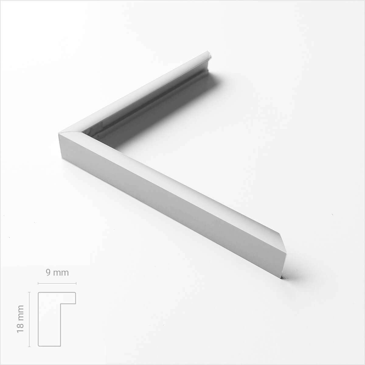 Mat sølv aluramme – Smal (9 mm) – 60x80 cm