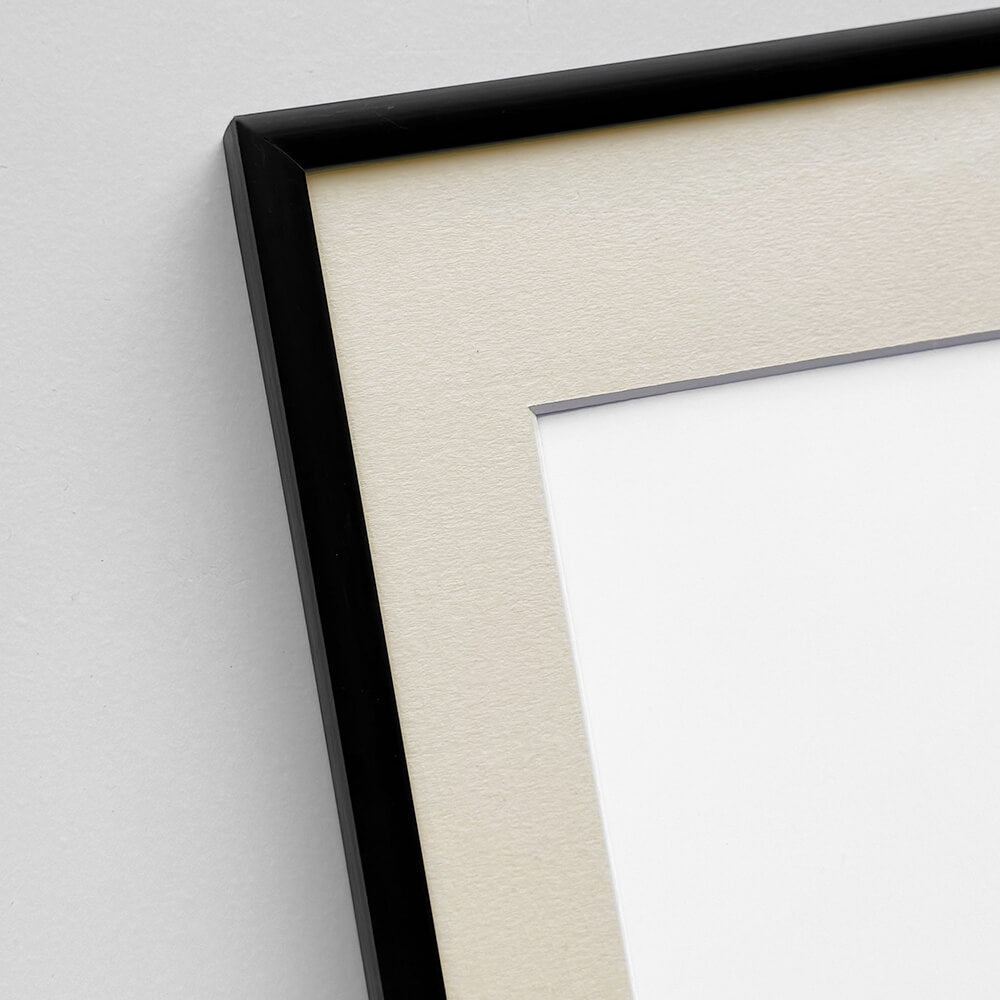 Sort premium aluramme - Smal (6 mm)