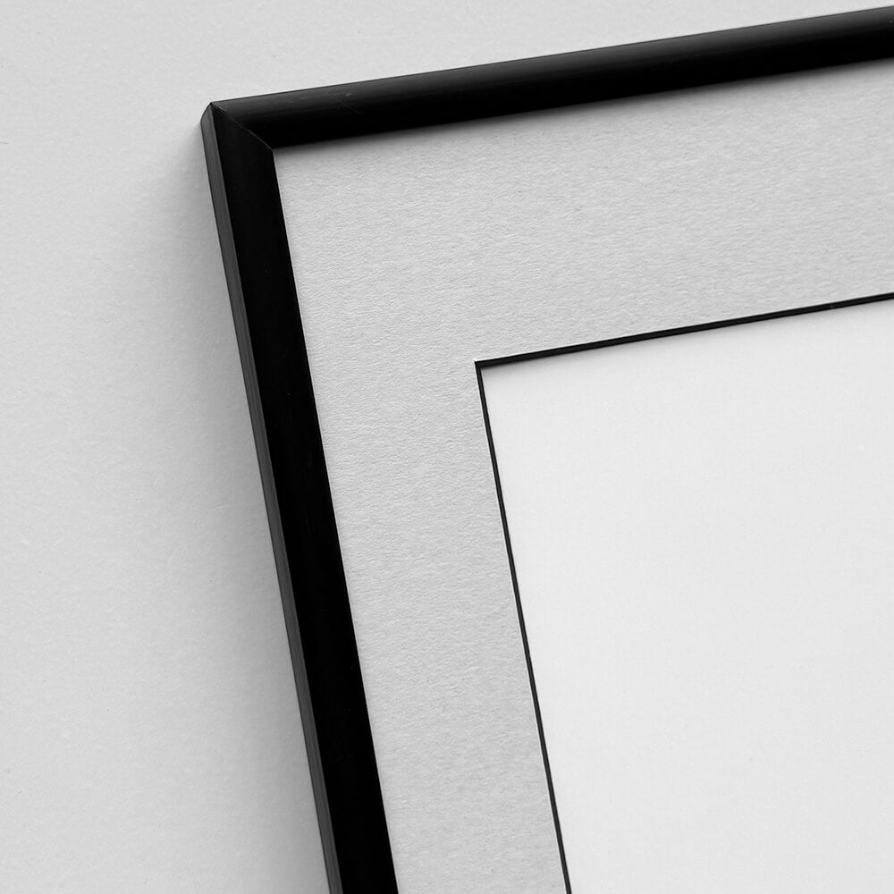 Sort aluramme – Smal (9 mm) – A1 (59,4x84,1 cm)
