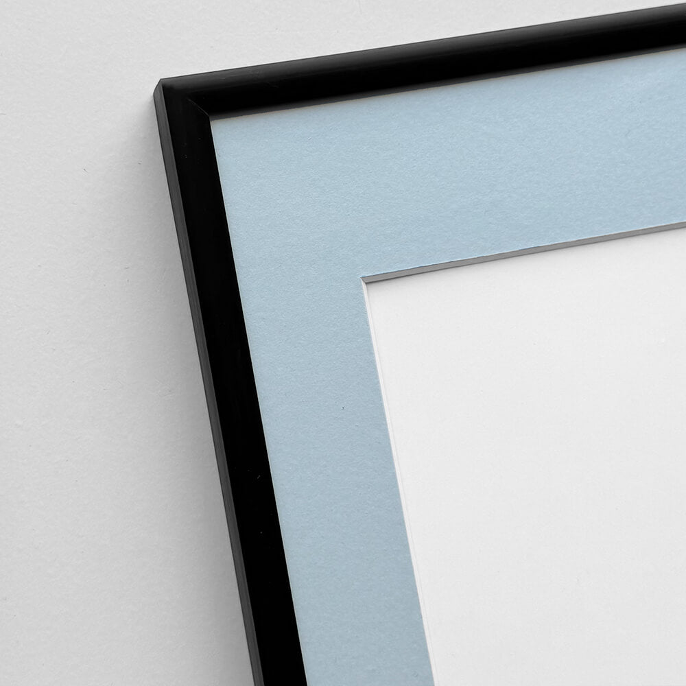 Sort premium aluramme - Smal (6 mm) - Specialmål