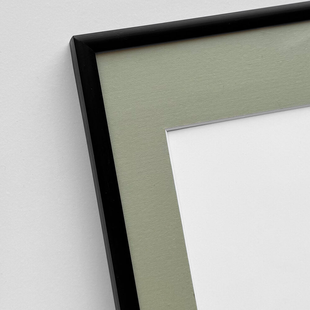 Sort premium aluramme - Smal (6 mm)