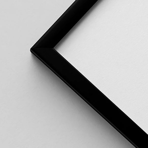 Sort premium aluramme - Smal (6 mm) - Specialmål