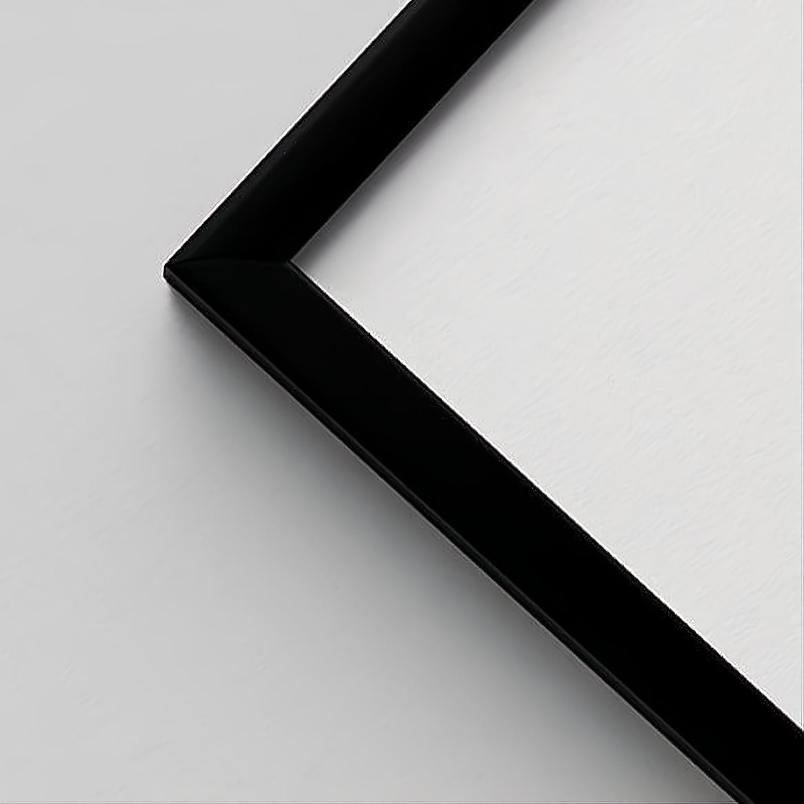 Sort premium aluramme - Smal (6 mm) - Specialmål