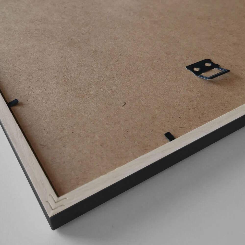 Sort blank træramme - Smal (13 mm) - 50x70 cm