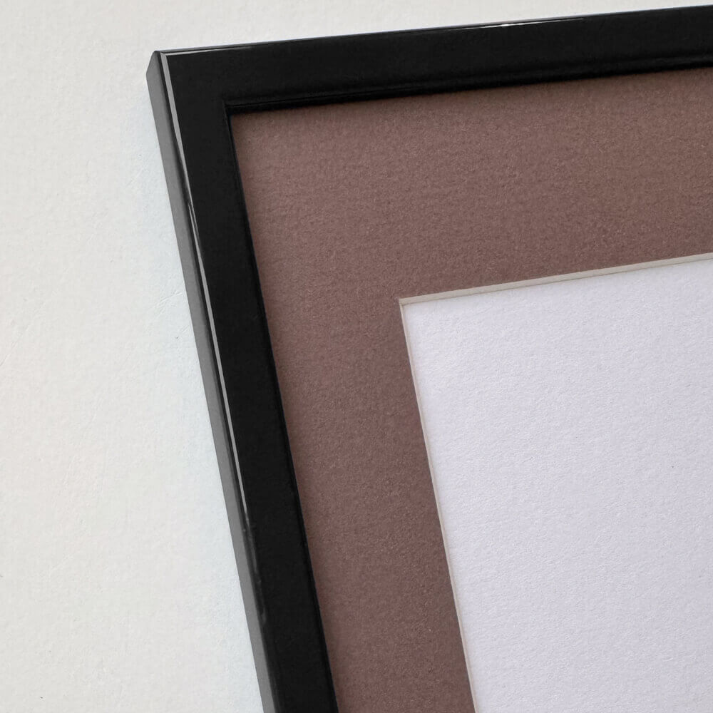 Sort blank træramme - Smal (13 mm) - 40x50 cm