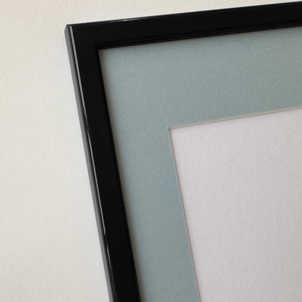 Sort blank træramme - Smal (13 mm) - 40x50 cm