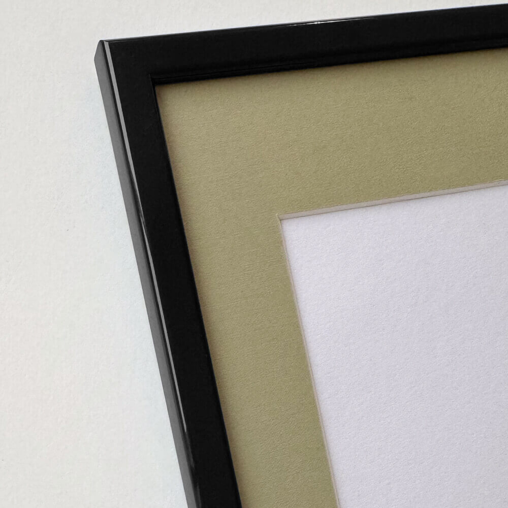 Sort blank træramme - Smal (13 mm) - 40x50 cm