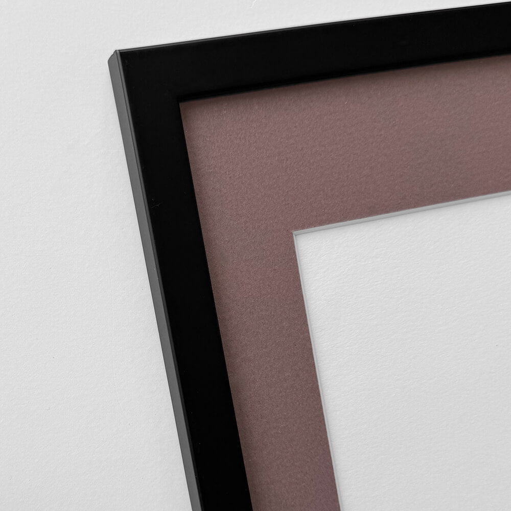 Sort træramme – Smal (15 mm) – 50x60 cm