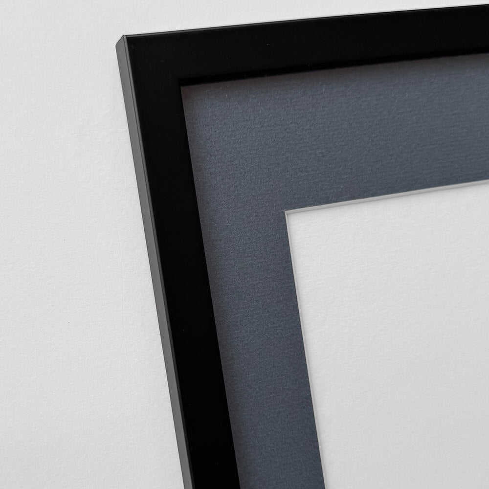 Sort træramme – Smal (15 mm) – 50x60 cm