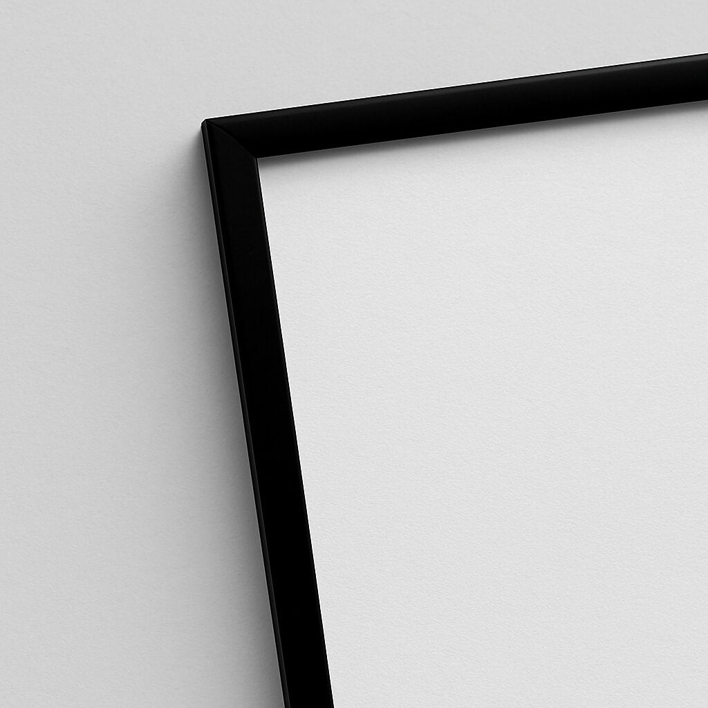 Sort premium aluramme - Smal (6 mm)