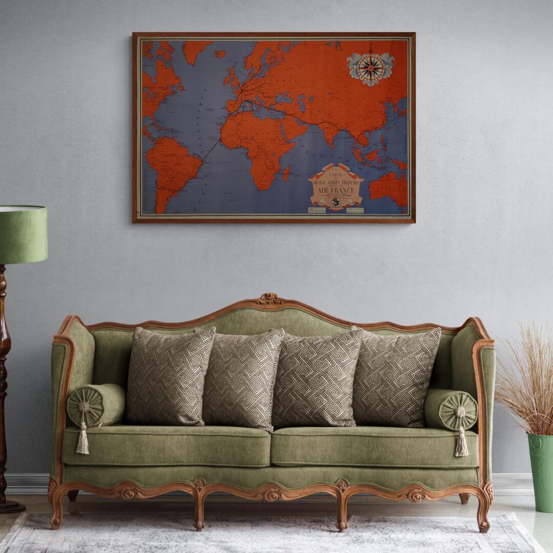 air-france-verdenskort-plakat