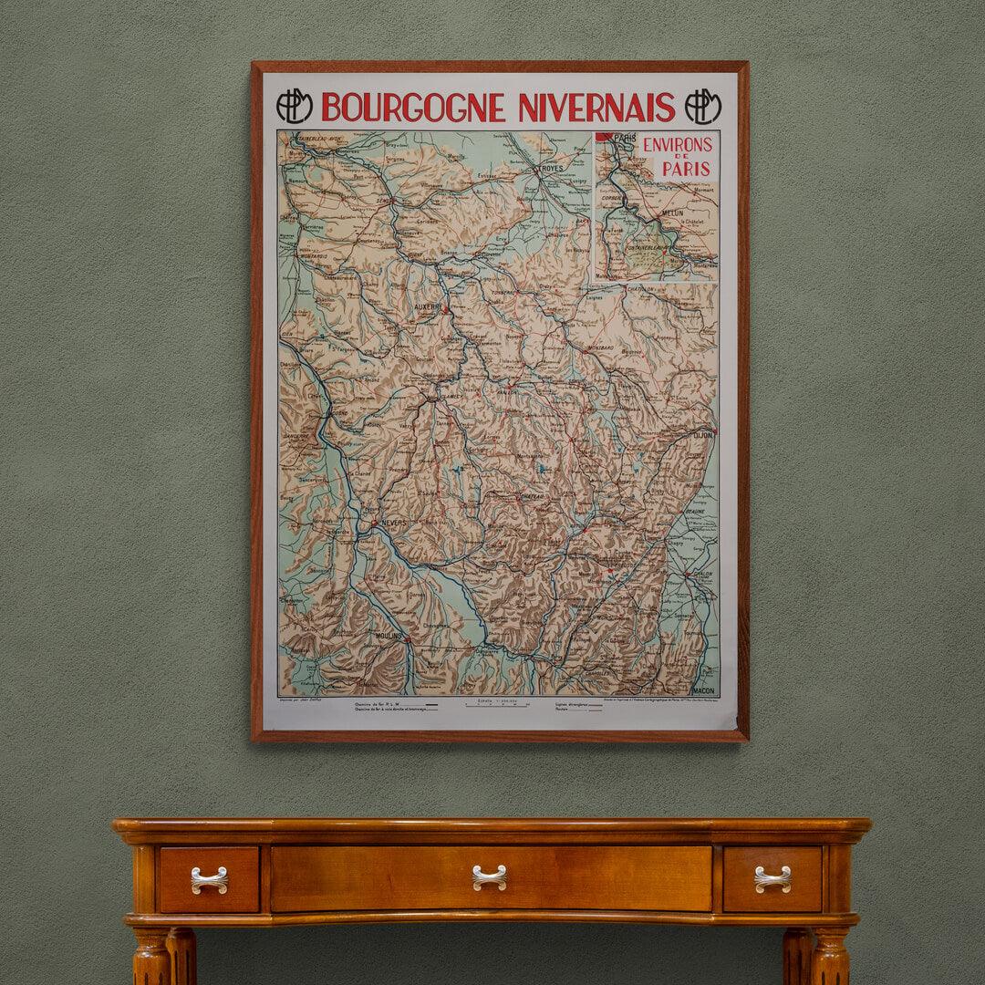 bourgogne-nivernais-fransk-kort-plakat