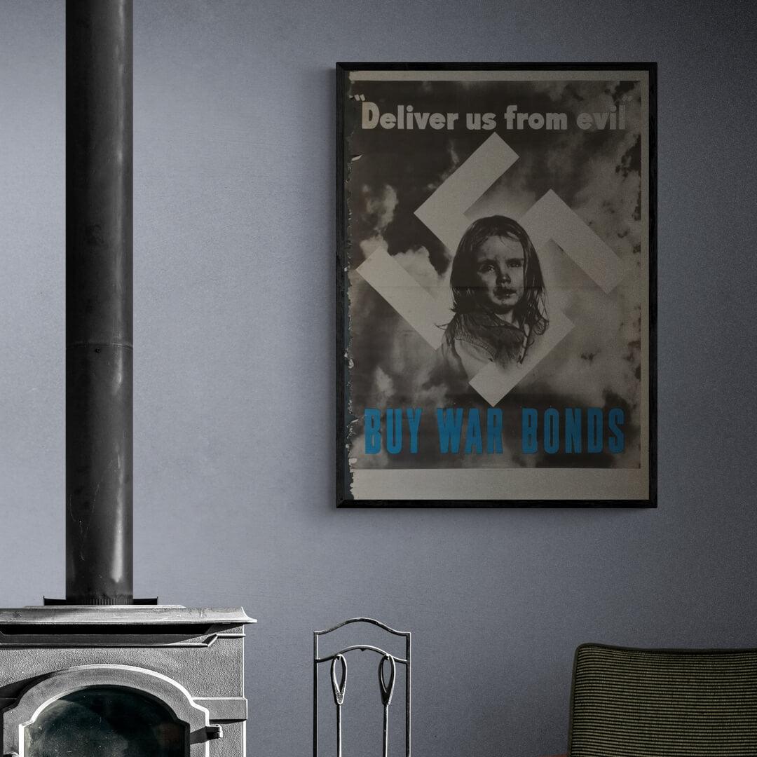deliver-us-from-evil-ww2-buy-war-bonds-plakat