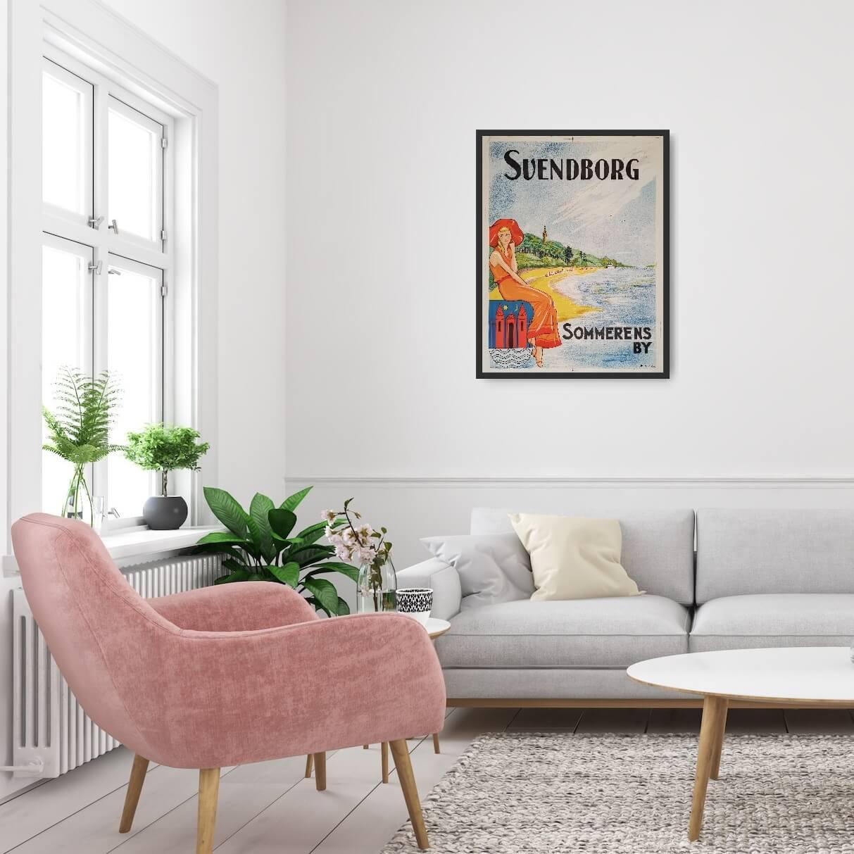 svenborg-sommerens-by-original-vintage-plakat