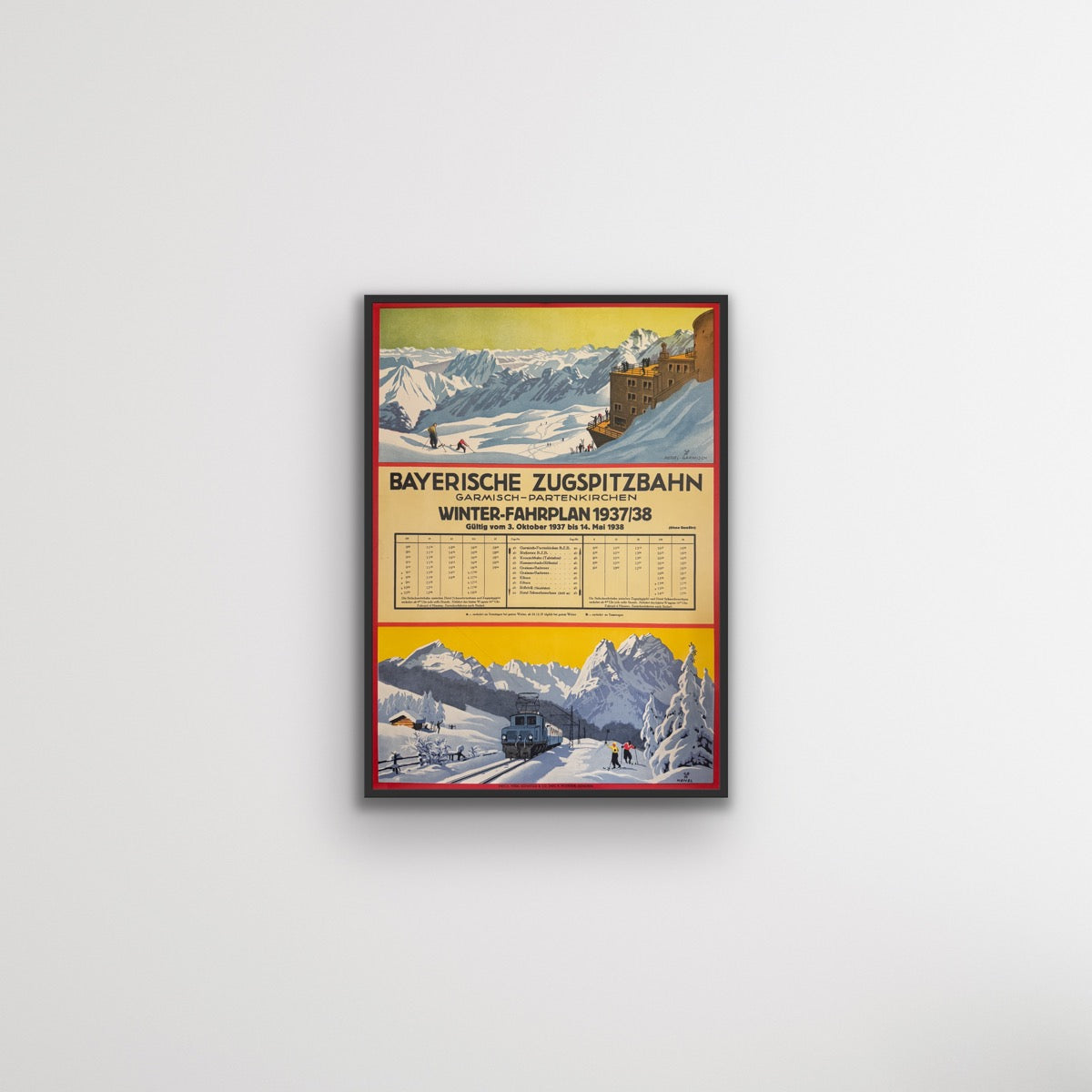 Winter Fahrplan 1937/1938 - Bayerische Zugspitzbahn