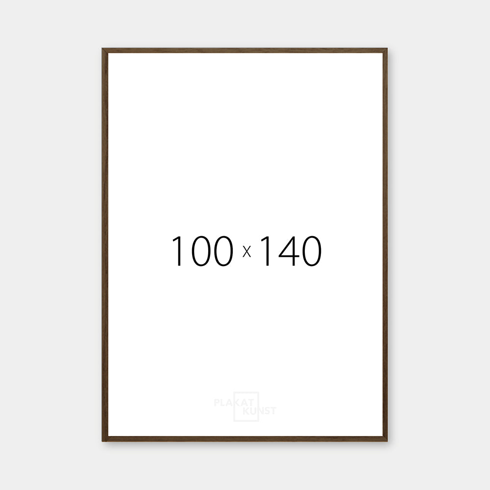 Mørk røget eg træramme - Bred (20 mm) - 100x140 cm
