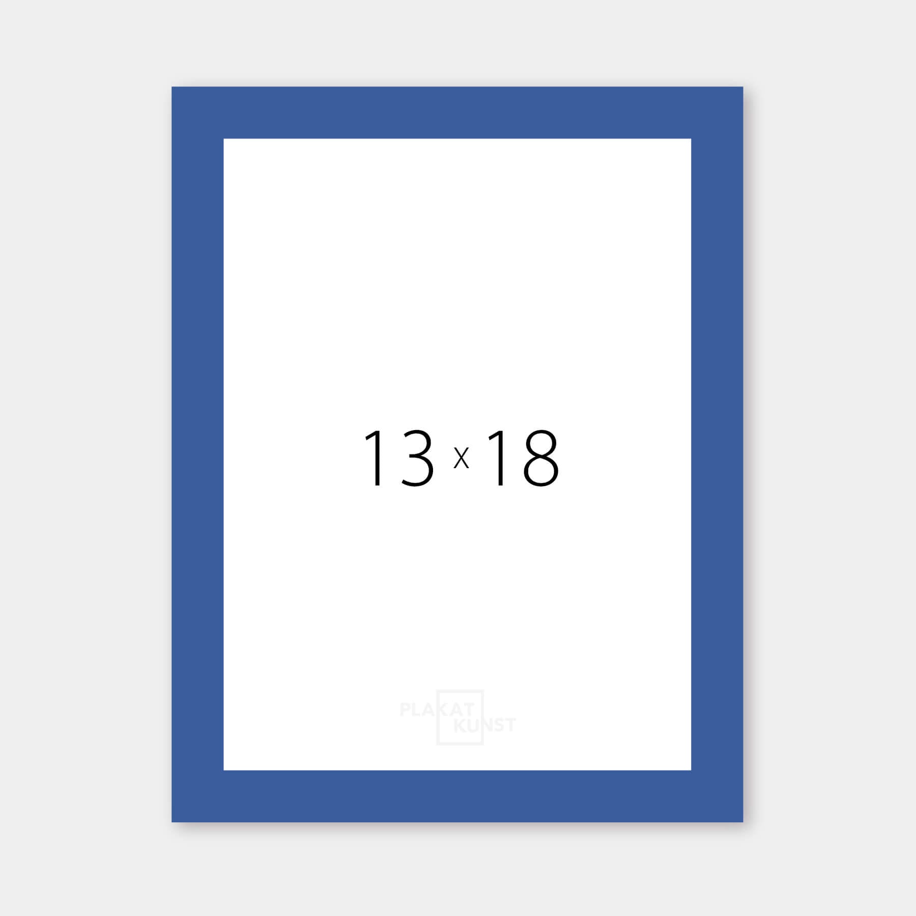 Blå mat træramme – Smal (15 mm) – 13x18 cm