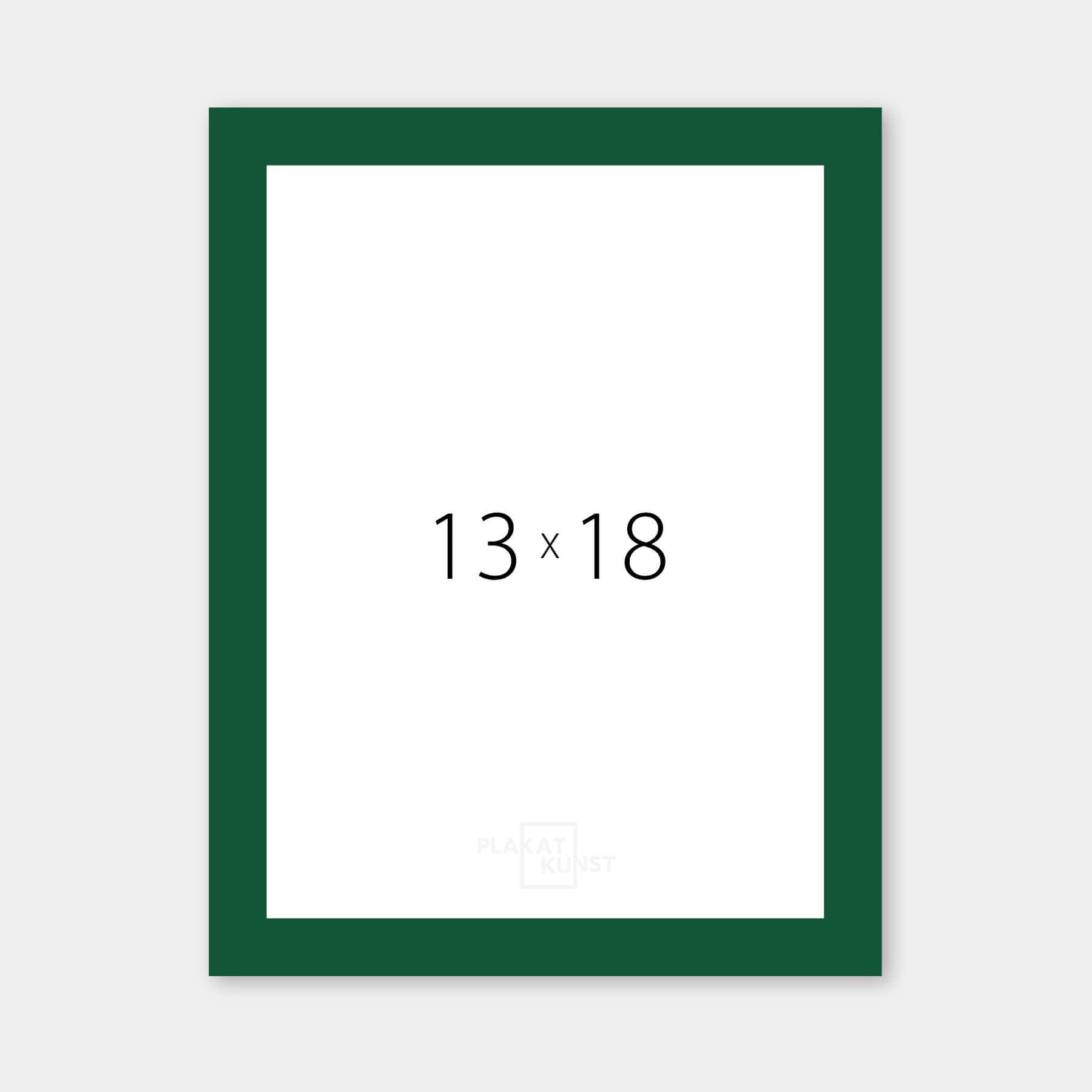 Grøn blank træramme – Smal (13 mm) – 13x18 cm