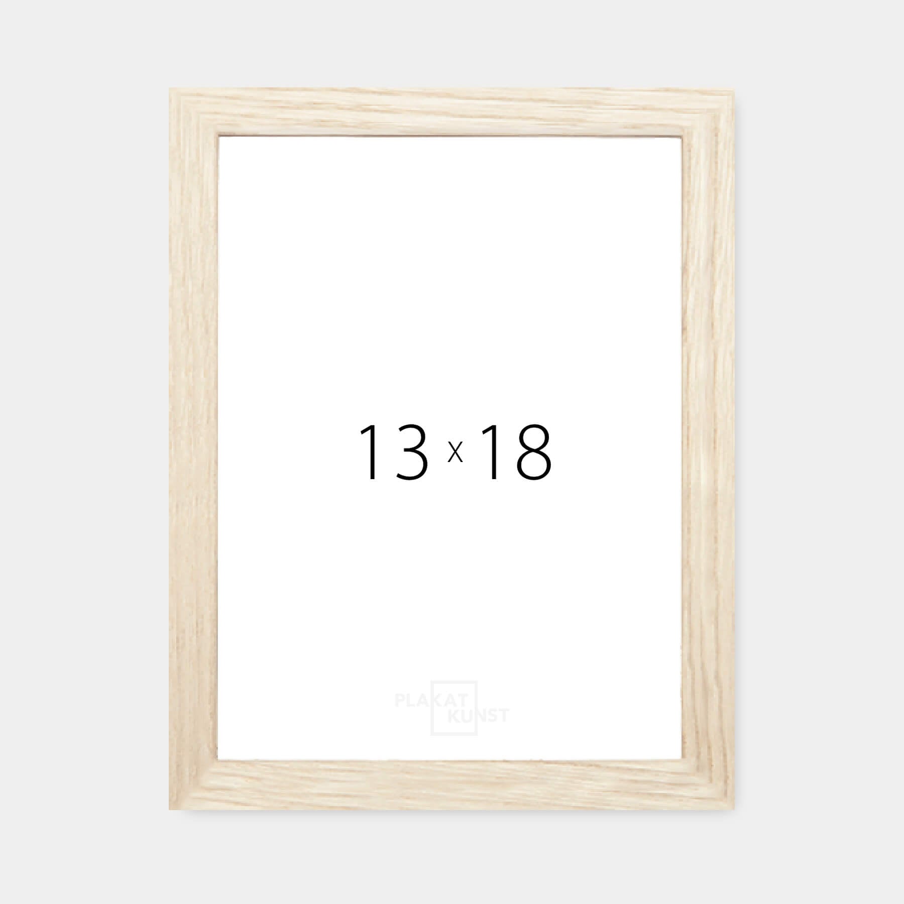 Lys eg træramme – Smal (15 mm) – 13x18 cm