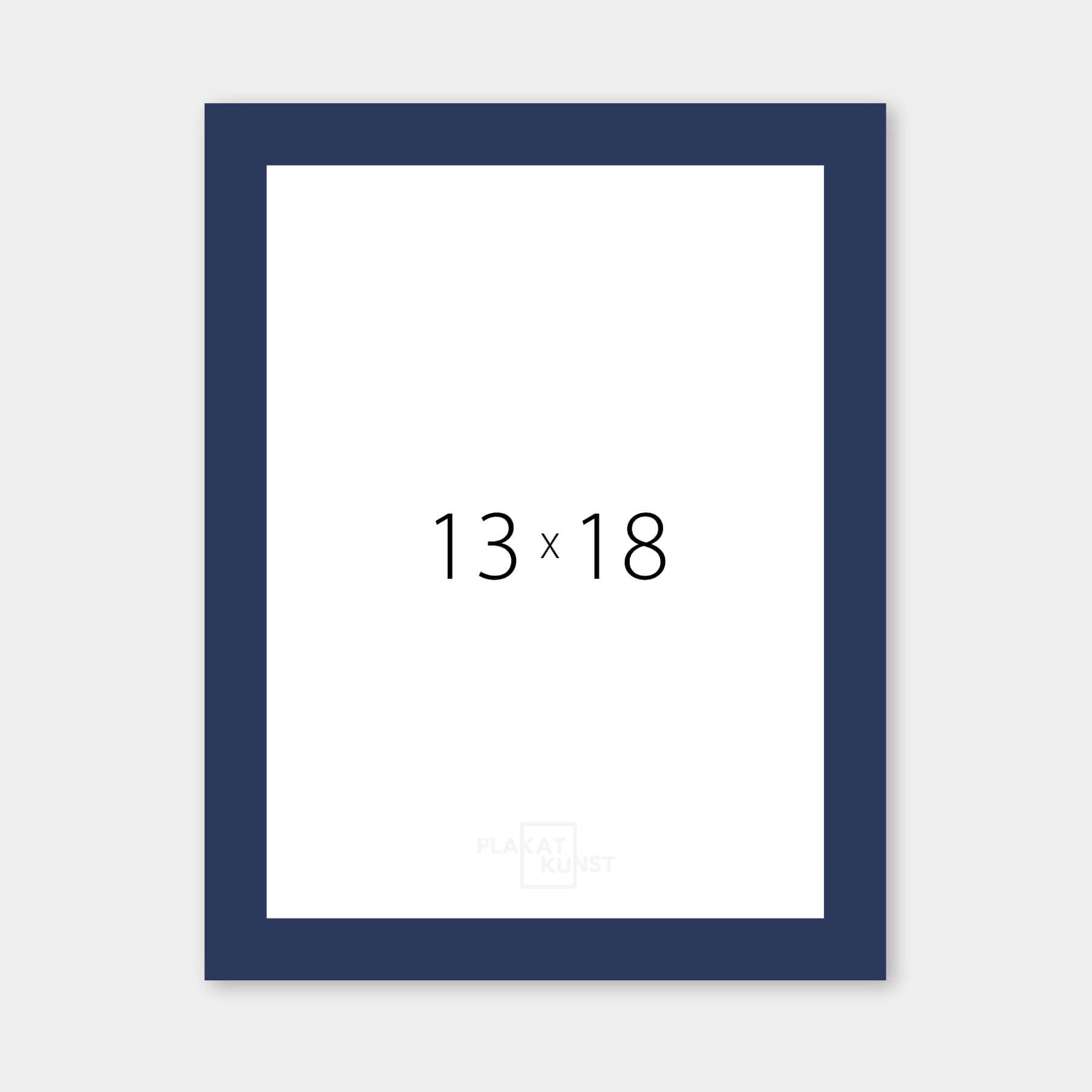 Mørk blå mat træramme – Smal (15 mm) – 13x18 cm