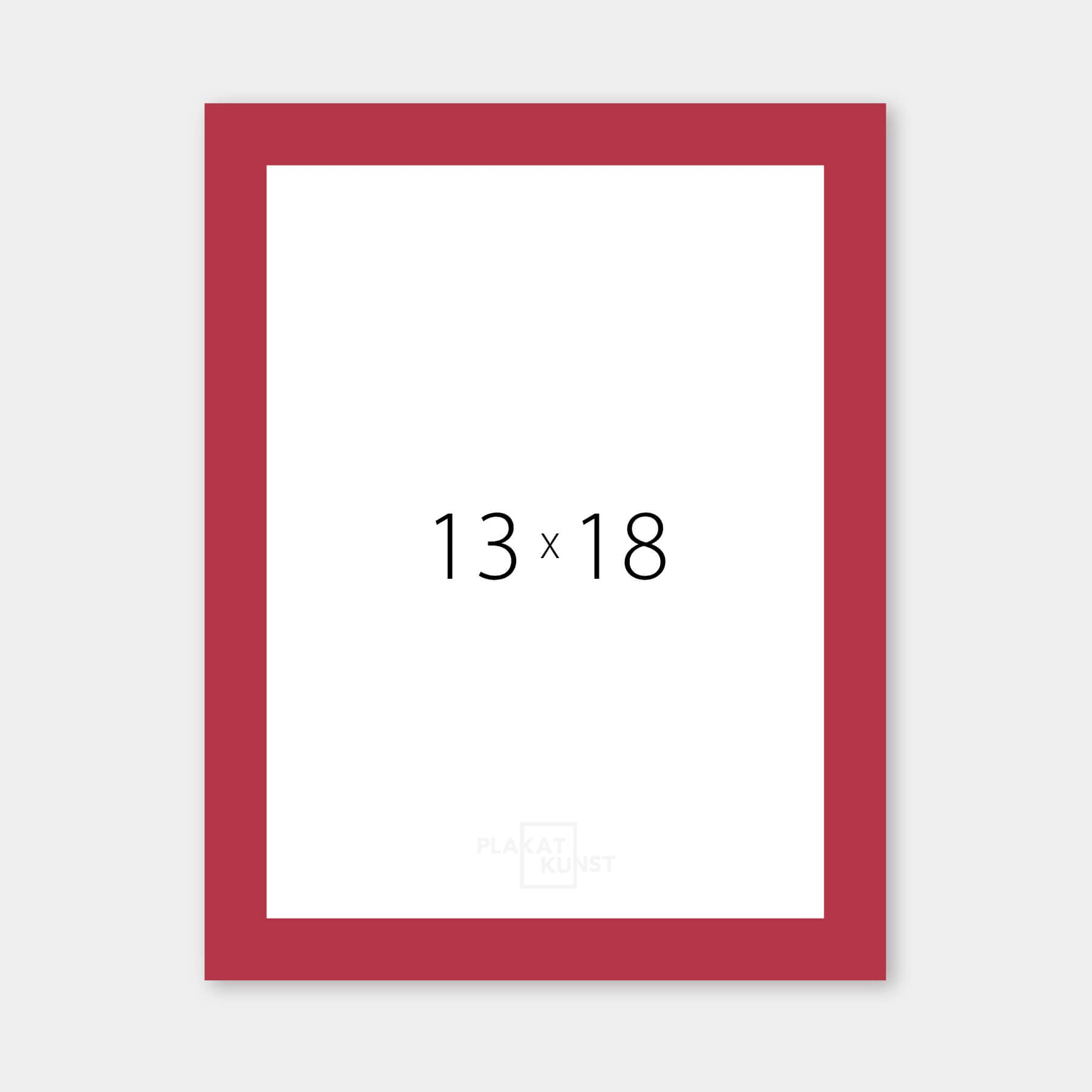 Mørk rød mat træramme – Smal (15 mm) – 13x18 cm