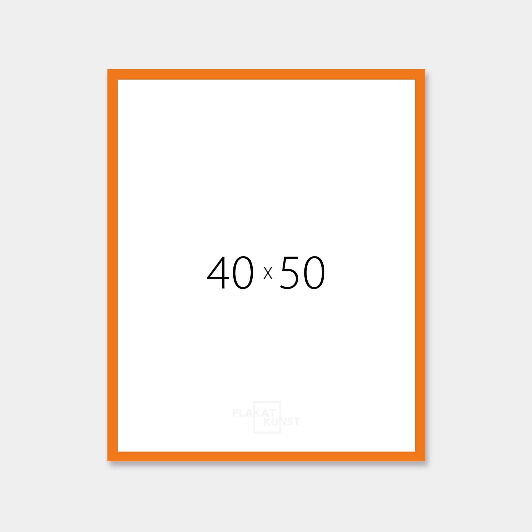 Orange blank træramme – Smal (14 mm) – 40x50 cm