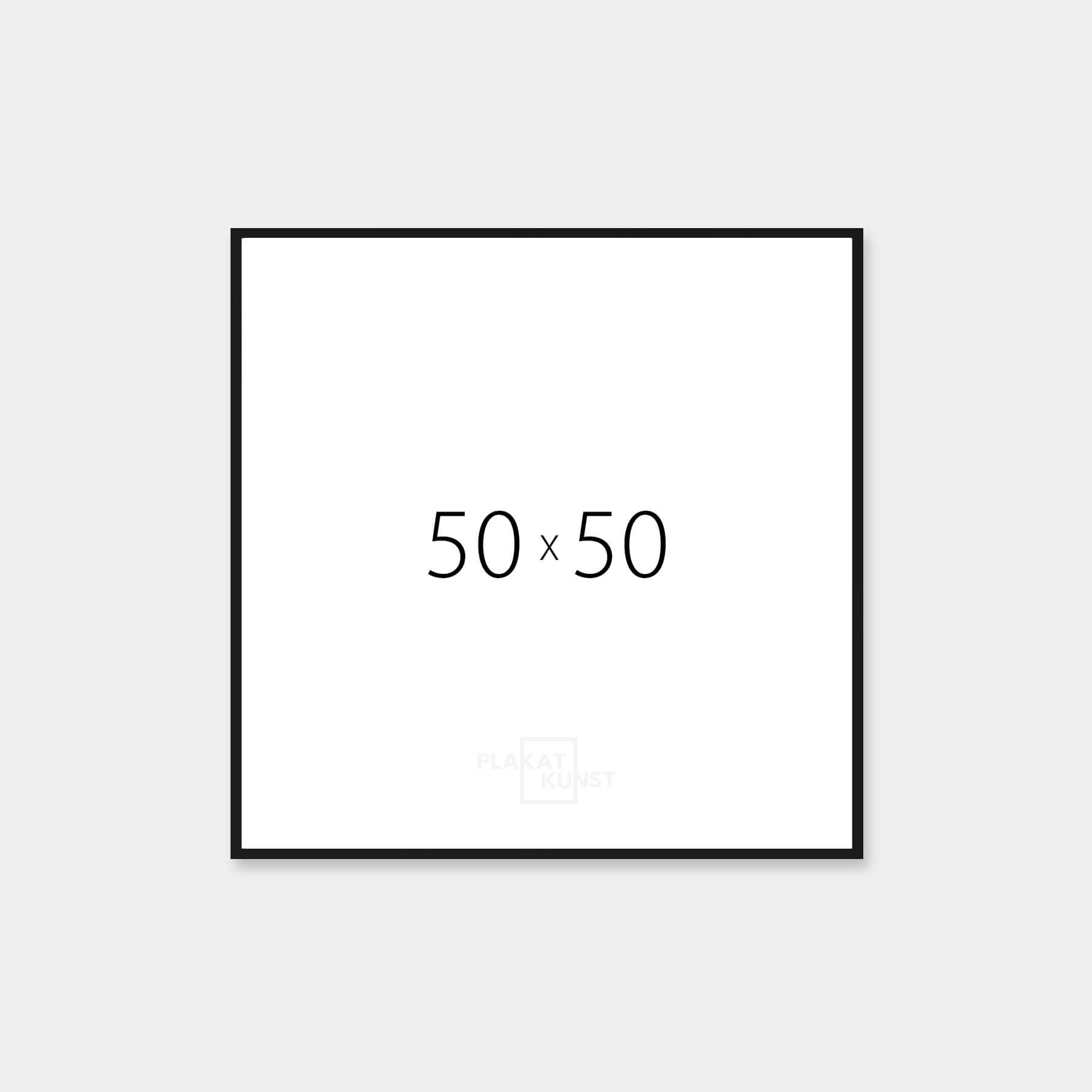 Sort aluramme - Smal (9 mm) - 50x50 cm