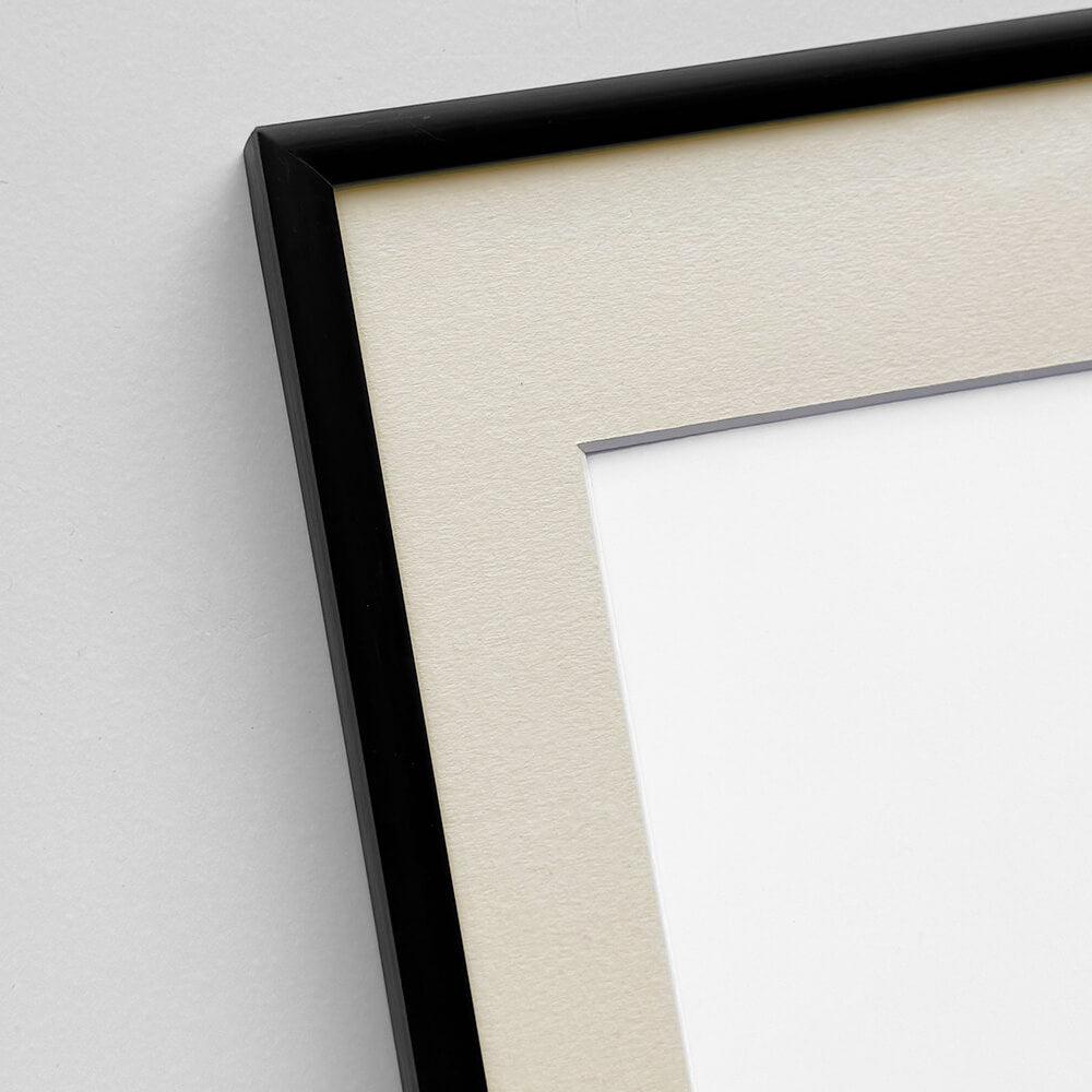 Sort aluramme - Smal (9 mm) - 30×30 cm-PlakatKunst